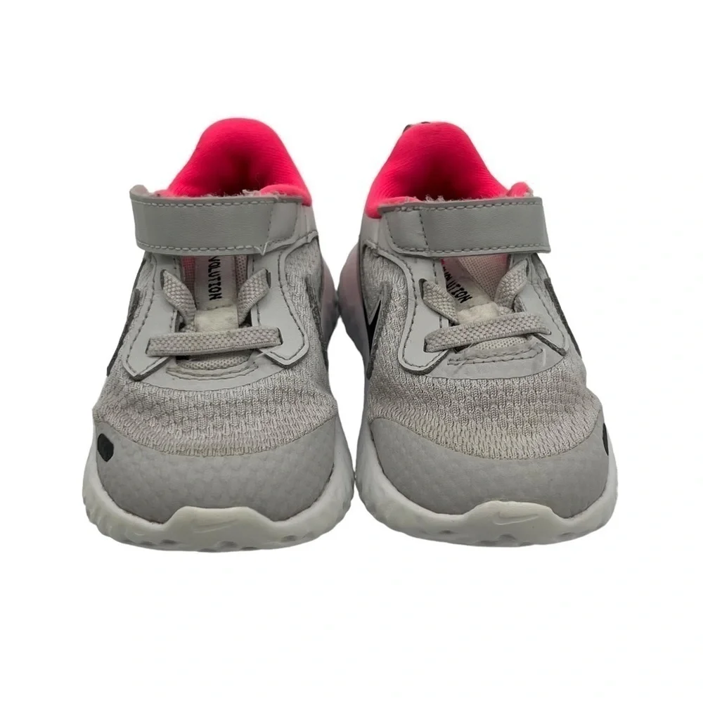 Nike Gray Pink Revolution 5 Running Shoes Size 6 C Toddler